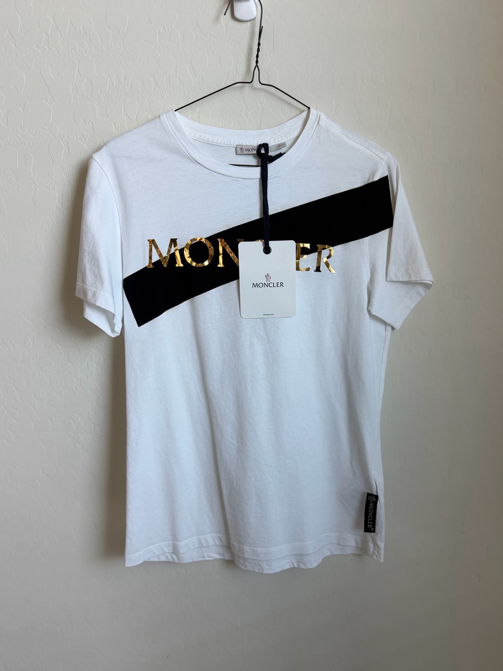 Moncler White Girocollo Print T-Shirt Sz. XS